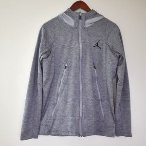 Michael Jordan marled gray fitted zip up hoodie with big pockets size medium